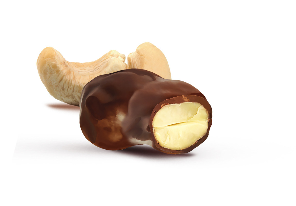 Chocolate cacao "Кешью в шоколаде на финиковом пекмезе", 60 г.