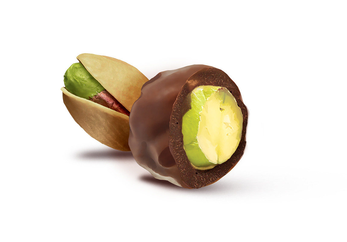 Chocolate cacao "Фисташки в шоколаде на финиковом пекмезе", 60 г.