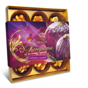 Gift Candies "Конфеты из цельных орехов с инжиром и папайей", 165 г (картонная упаковка)